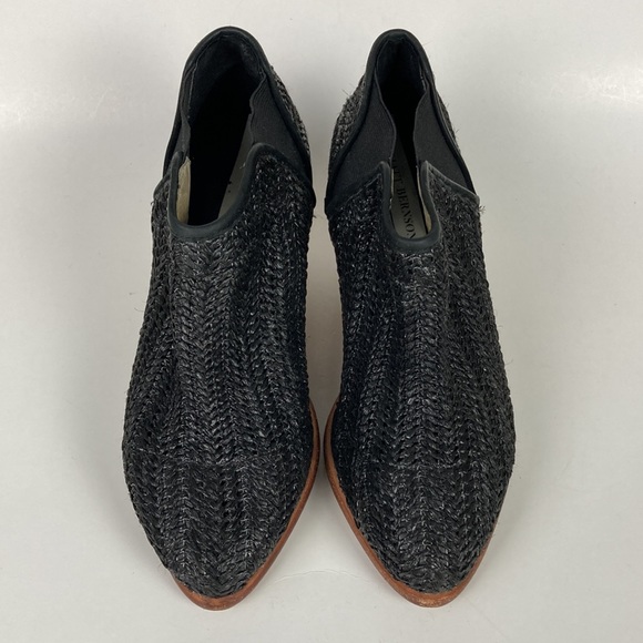 Matt Bernson Marlow Black Raffia Woven Ankle Bootie - Picture 4 of 13